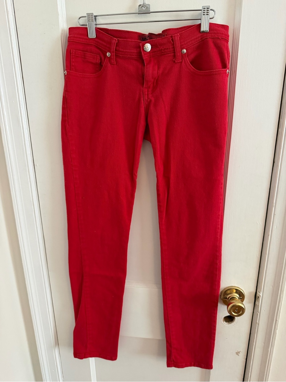 Women's Skinny Jeans in Vibrant Red